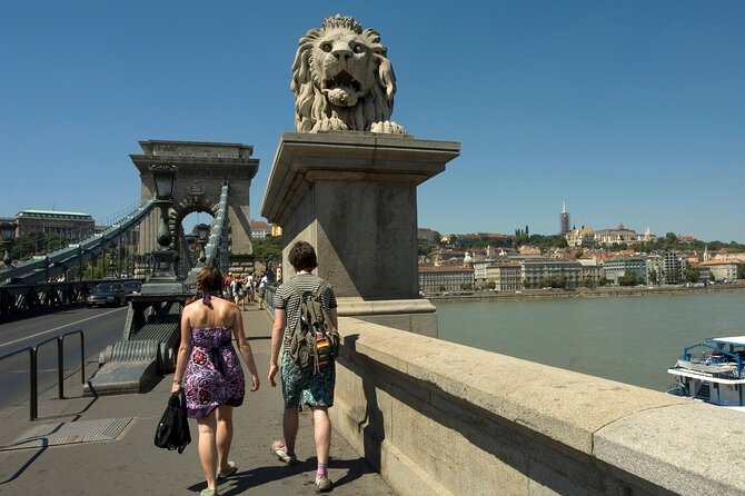 Budapest Highlights Self guided scavenger hunt and Walking Tour - Crossing to the Chain Bridge lions
