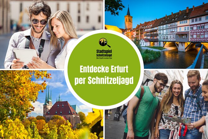 City game scavenger hunt Erfurt - independent city tour I discovery tour - Crossing the Krämerbrücke section