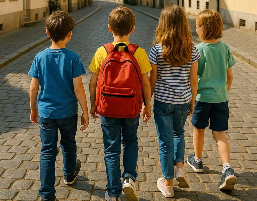 SAMS Kids' Puzzle Tour with Puzzle Backpack through Bamberg - Station 2: rhyme cards and the Sunday to Saturday route