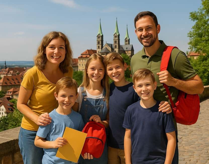 SAMS Kids' Puzzle Tour with Puzzle Backpack through Bamberg - Station 5: hidden codes and the UV lamp